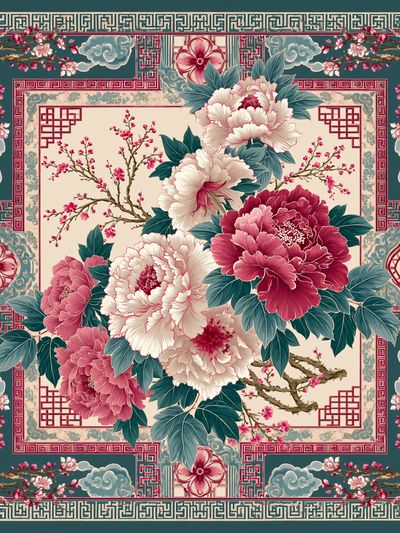 Peony Blossom Garden Print.