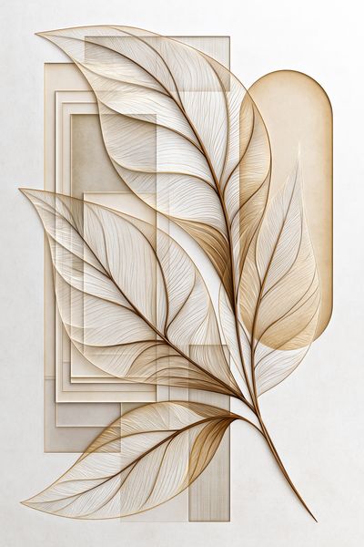 Golden Leaf Geometry Poster.