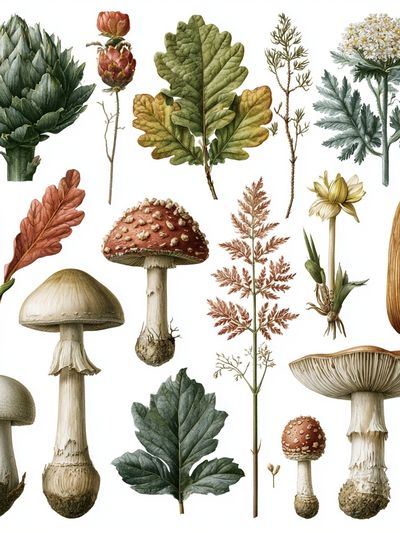 Botanical Mushroom Study Print. poster