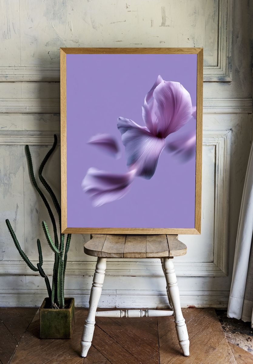 Lavender Petals Abstract Floral Poster. room preview