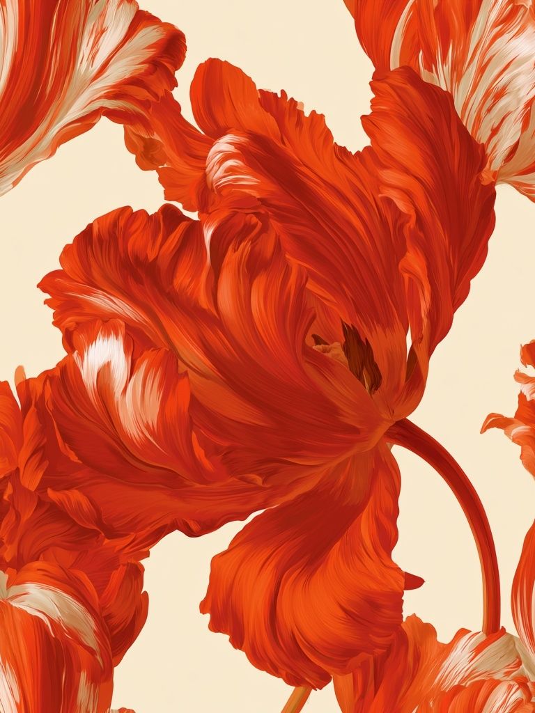 Red Tulip Bloom Illustration Poster. poster — botanical art