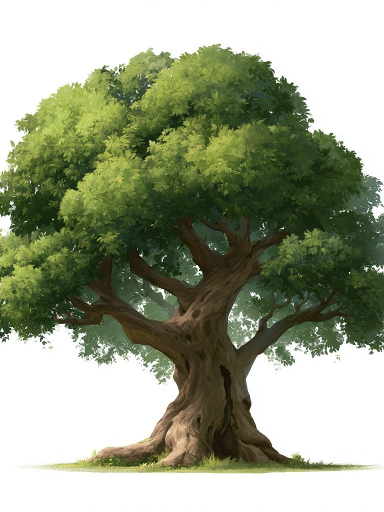 Ancient Oak Tree Illustration Poster. poster detail