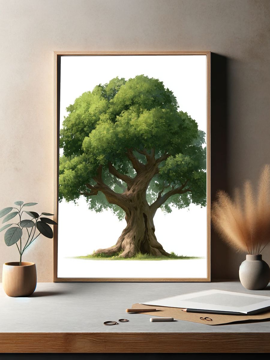 Ancient Oak Tree Illustration Poster. — room view 2