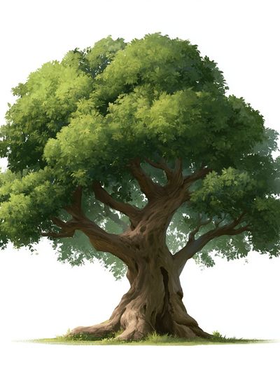 Ancient Oak Tree Illustration Poster. poster