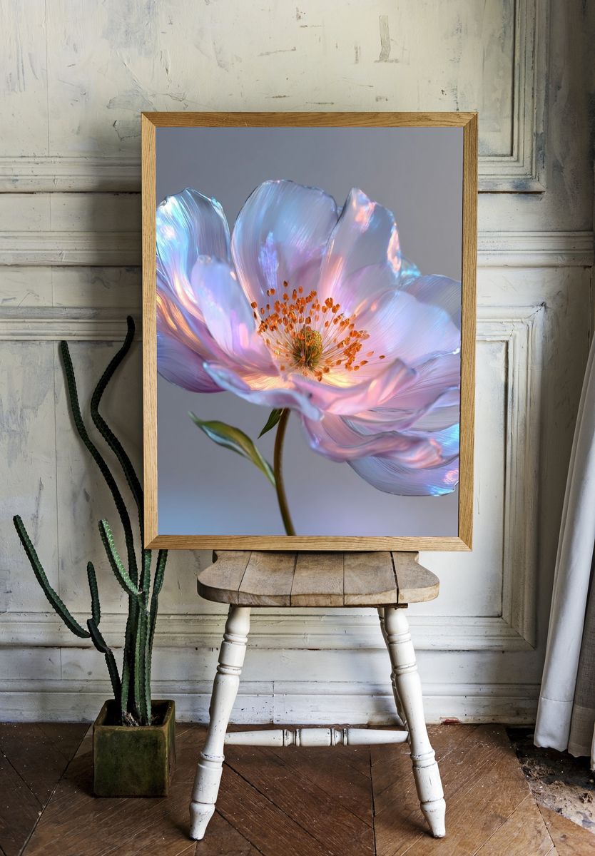 Iridescent Blossom Botanical Print room preview