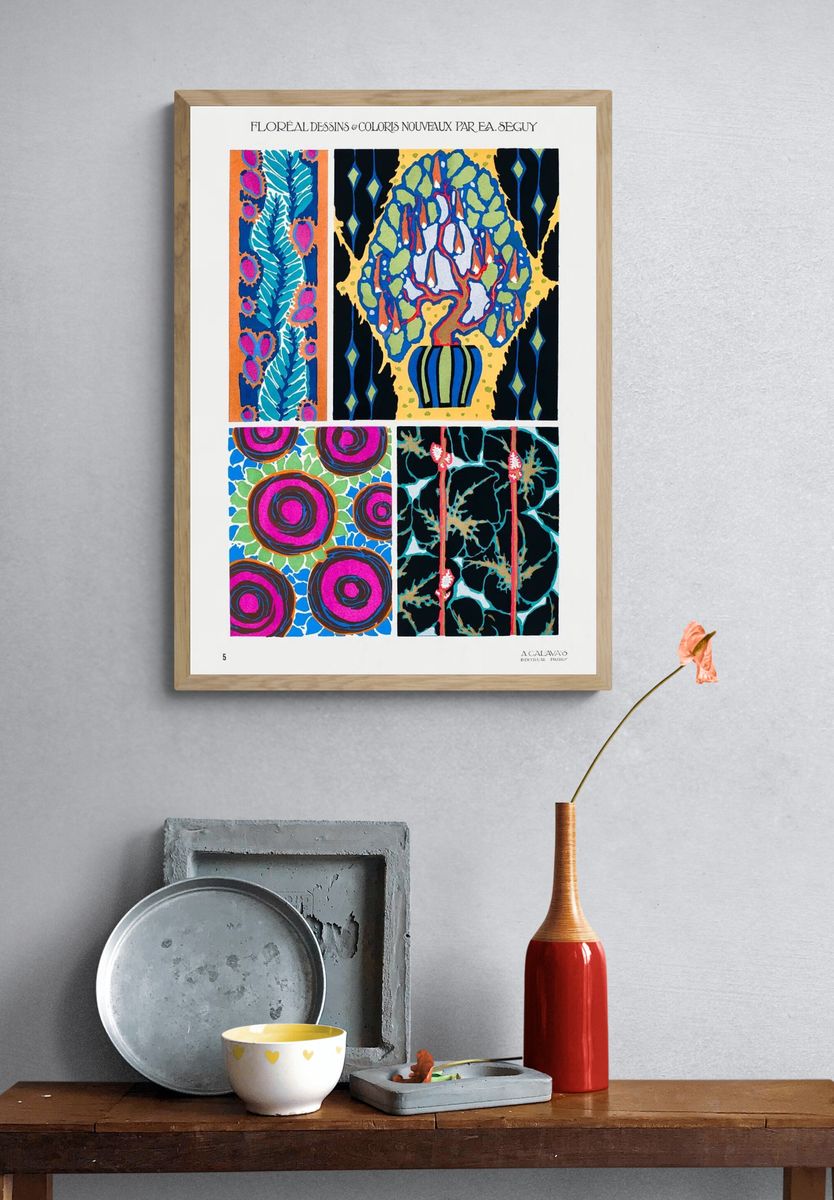 Colorful floral design, art nouveau. — room view 3