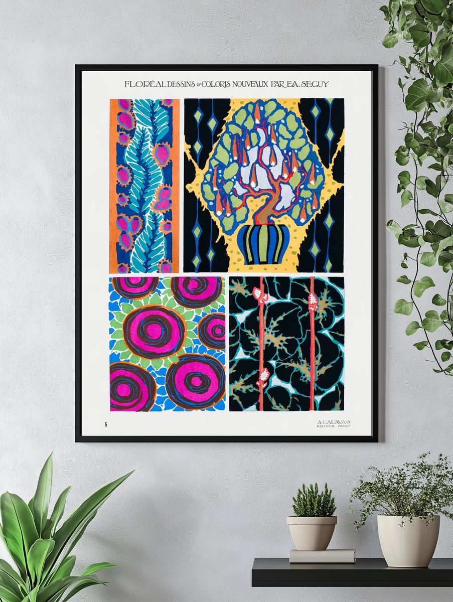 Colorful floral design, art nouveau. — room view 4