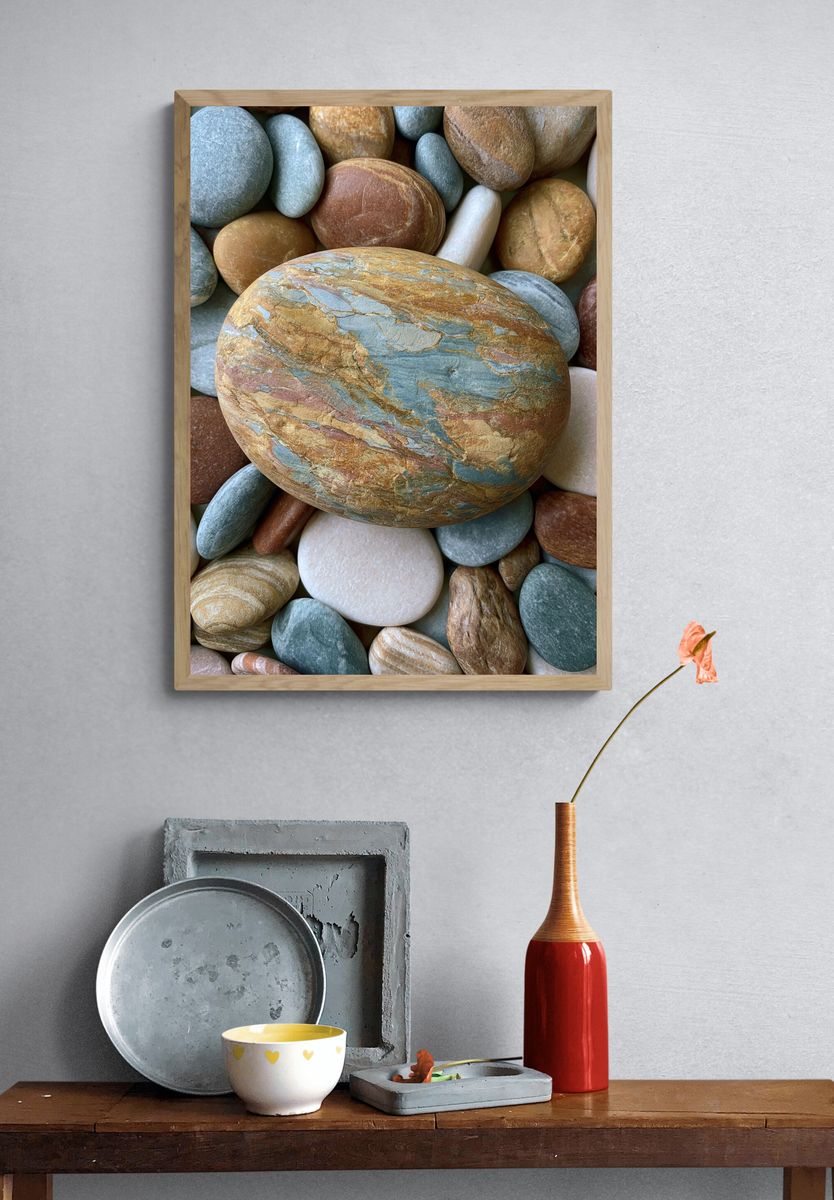 Smooth Pebbles Botanical Print. — room view 3