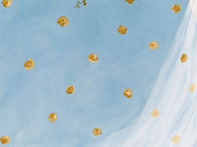 Blue Floral Drift Illustration Poster.