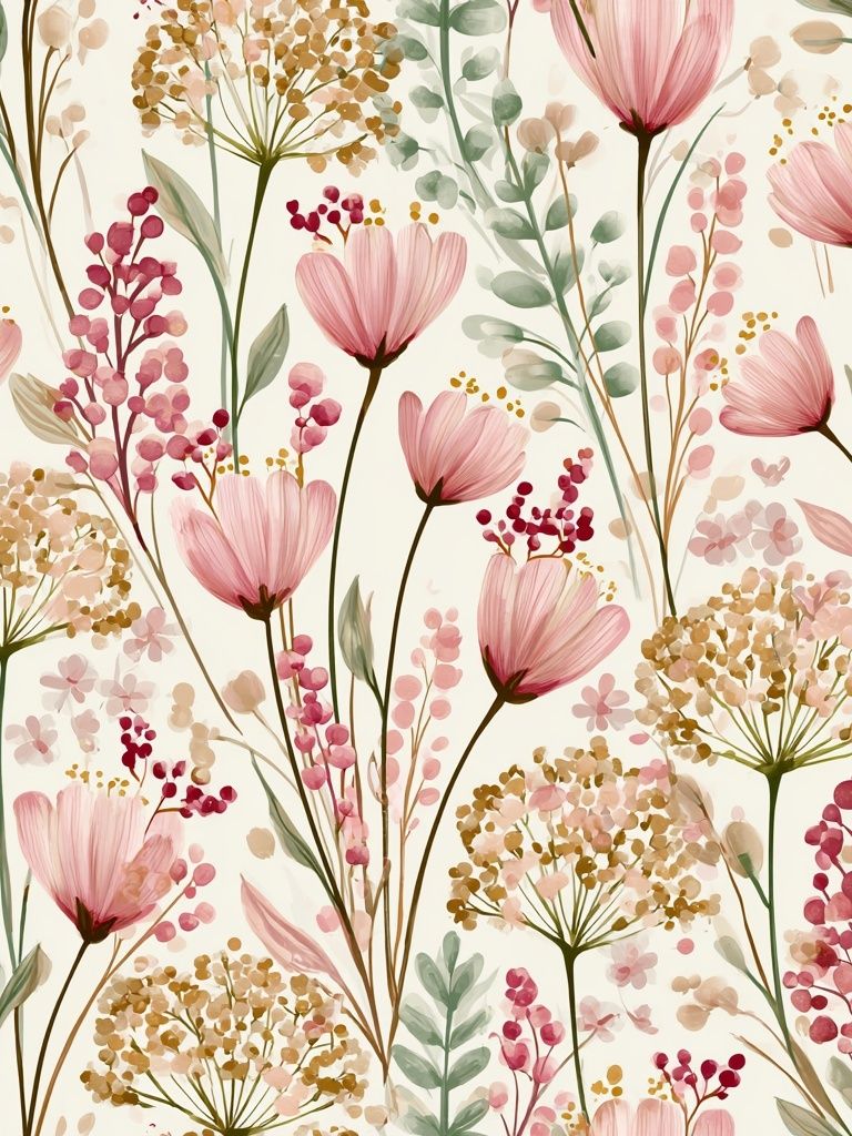 Pink Wildflower Botanical Print. poster — botanical art