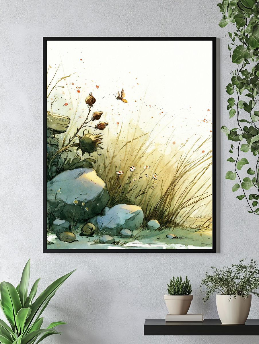 Wild Meadow Watercolor Print. — room view 4