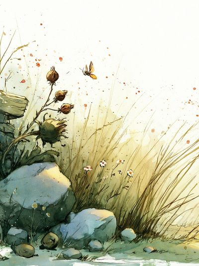 Wild Meadow Watercolor Print.