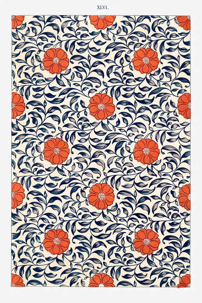 Flower pattern, Examples Chinese Ornament. poster — botanical art