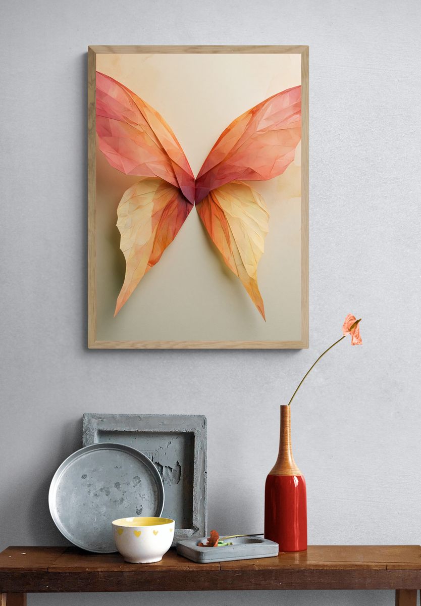 Origami Butterfly Botanical Print. — room view 3