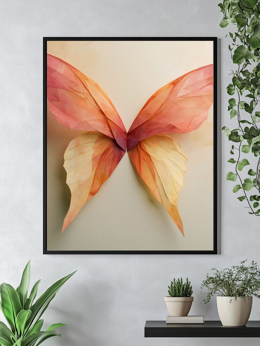 Origami Butterfly Botanical Print. — room view 4