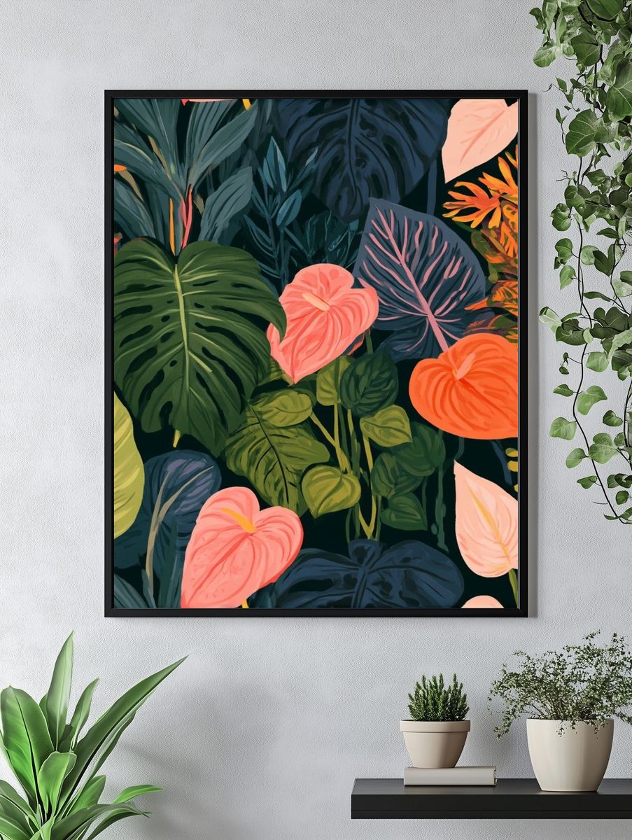 Tropical Leaves Botanical Print. — room view 4