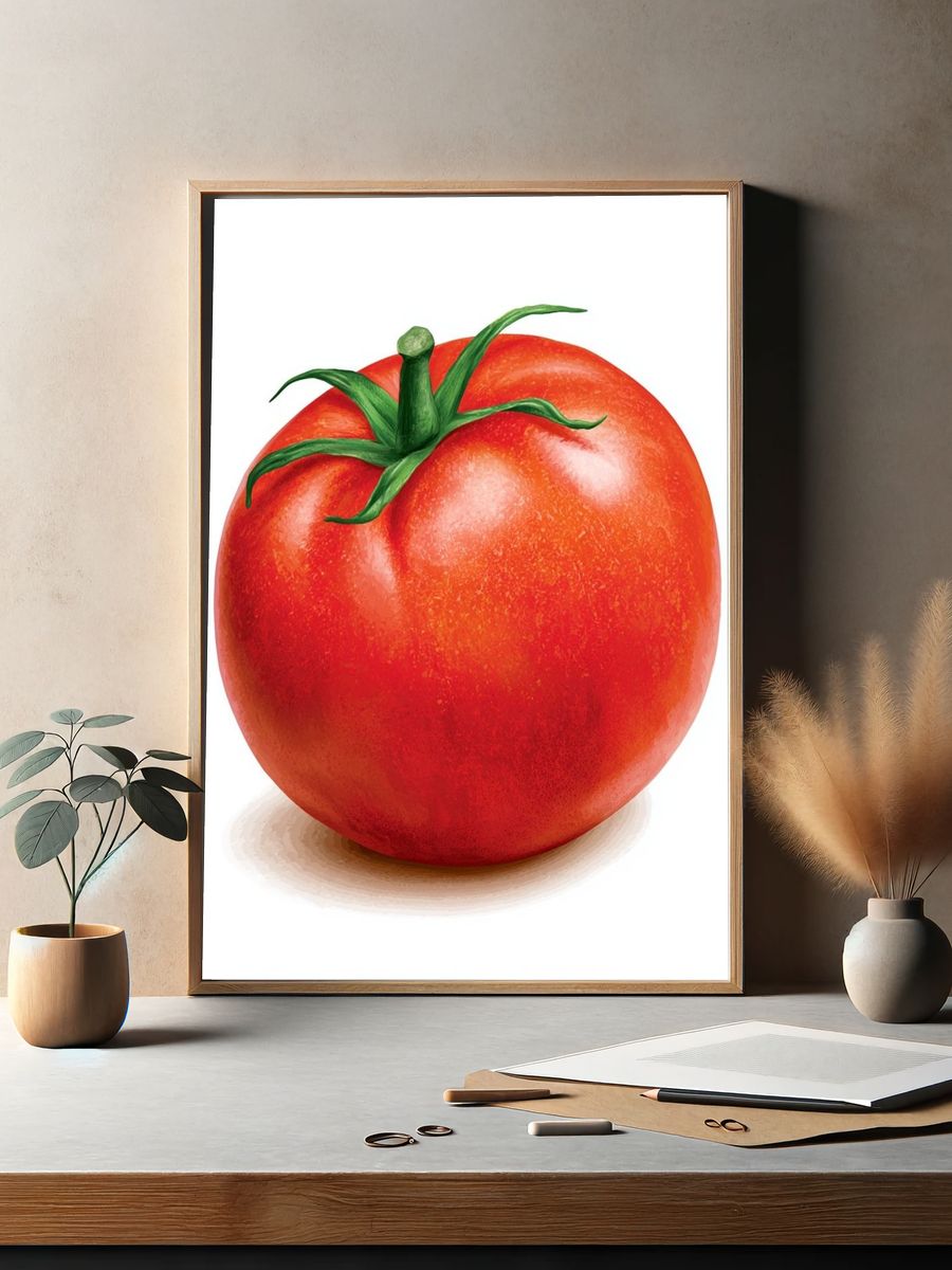 Ripe Tomato Illustration Poster. — room view 2