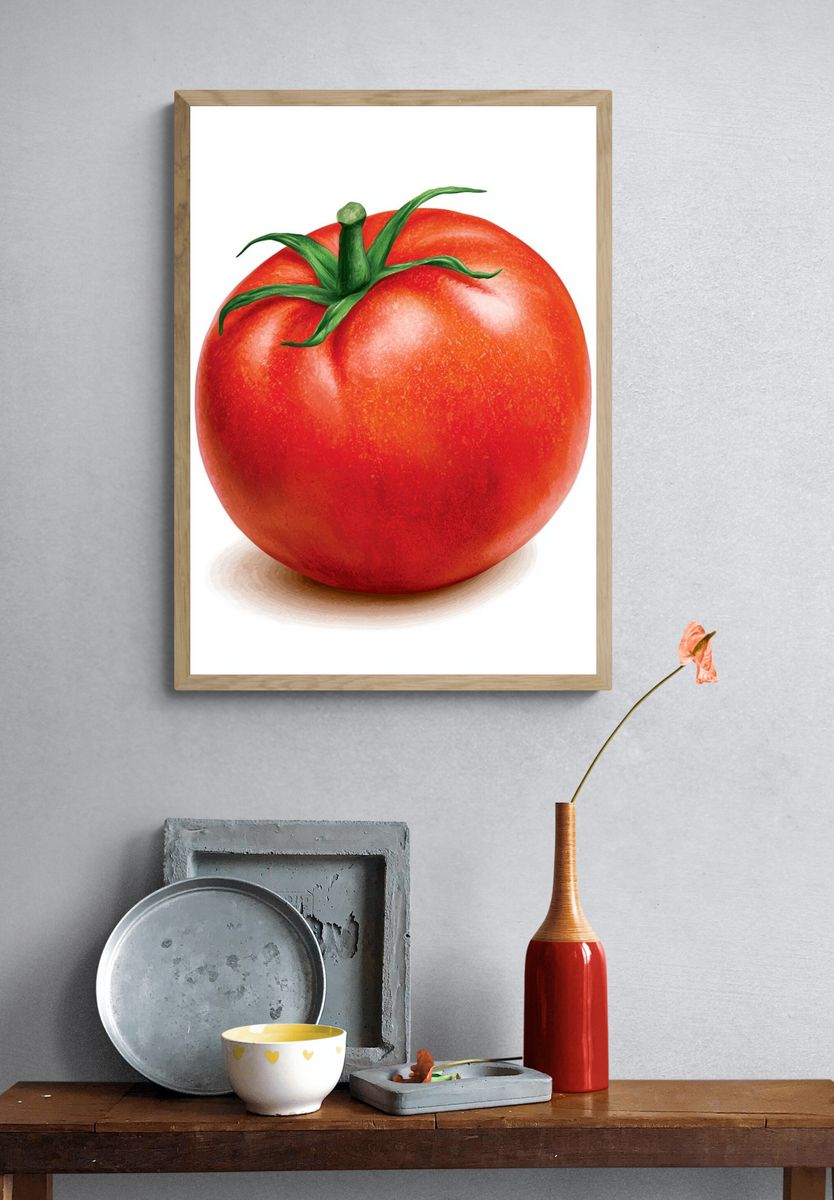 Ripe Tomato Illustration Poster. — room view 3
