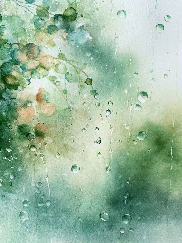 Rainy Eucalyptus Watercolor Poster. poster detail