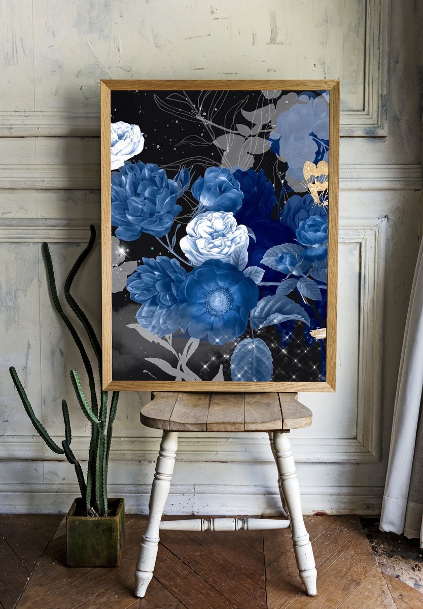 Flower wedding background, aesthetic border. — room view 1