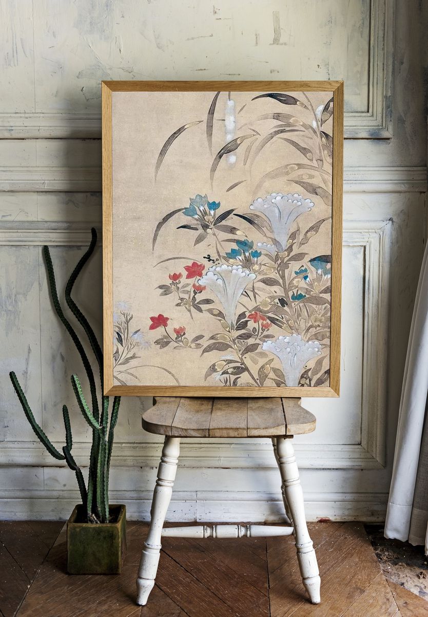 Botanical Blossom Illustration Poster. — room view 1