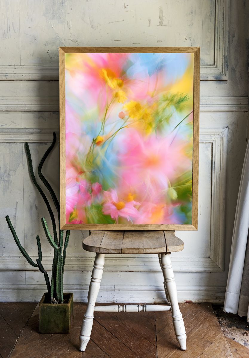 Pastel Wildflower Blur Print. — room view 1
