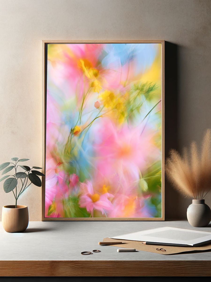 Pastel Wildflower Blur Print. — room view 2