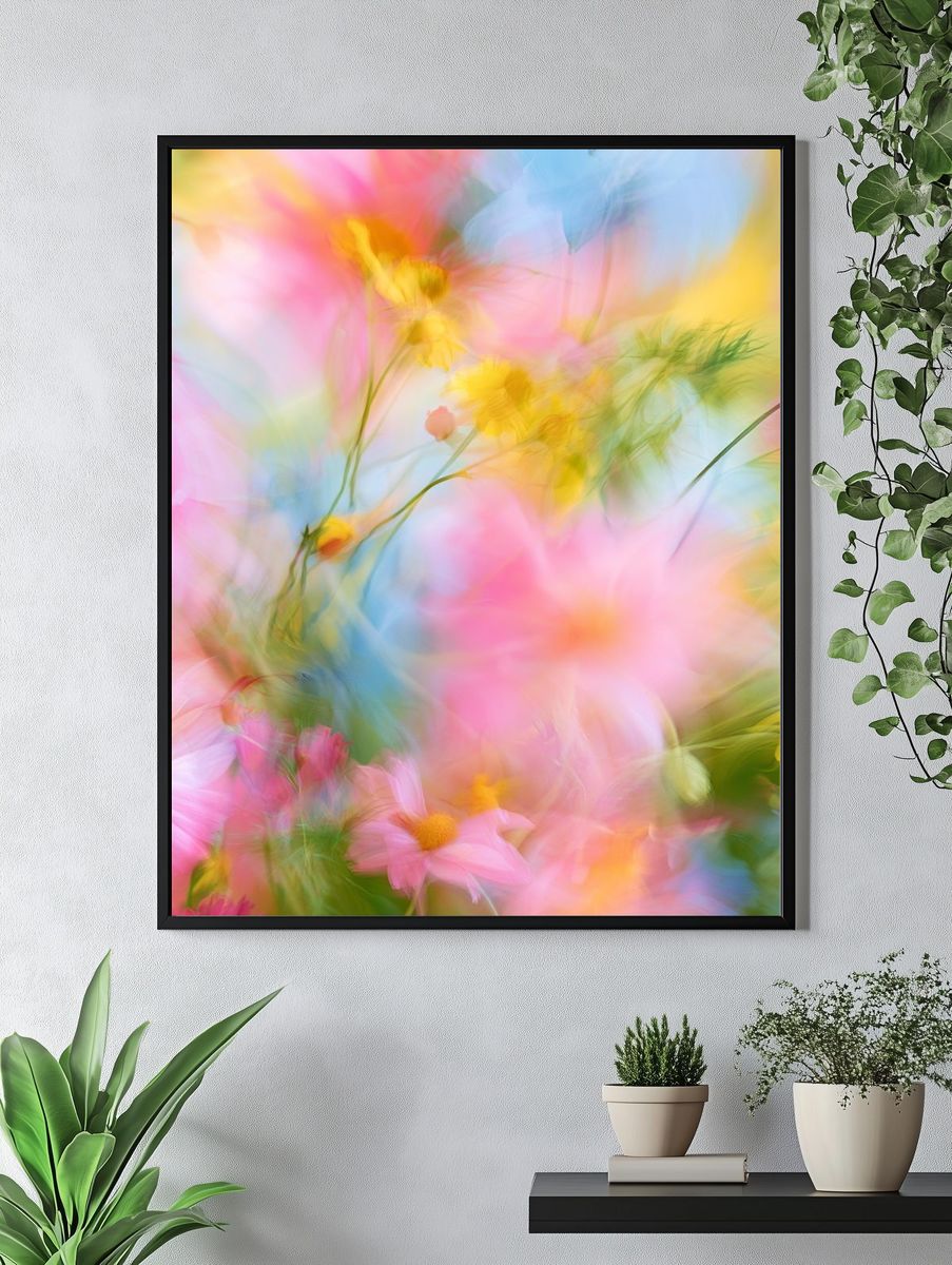 Pastel Wildflower Blur Print. — room view 4