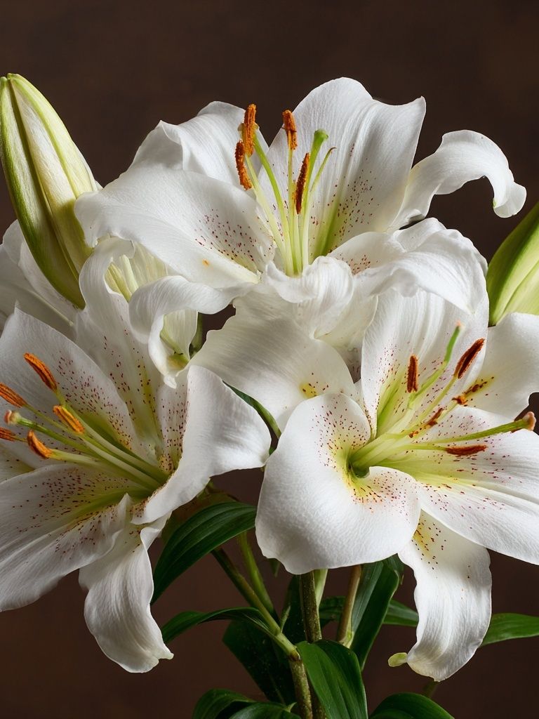 White Lily Bouquet Botanical Print. poster — botanical art