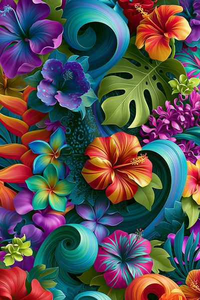 Tropical Hibiscus Bloom Poster.