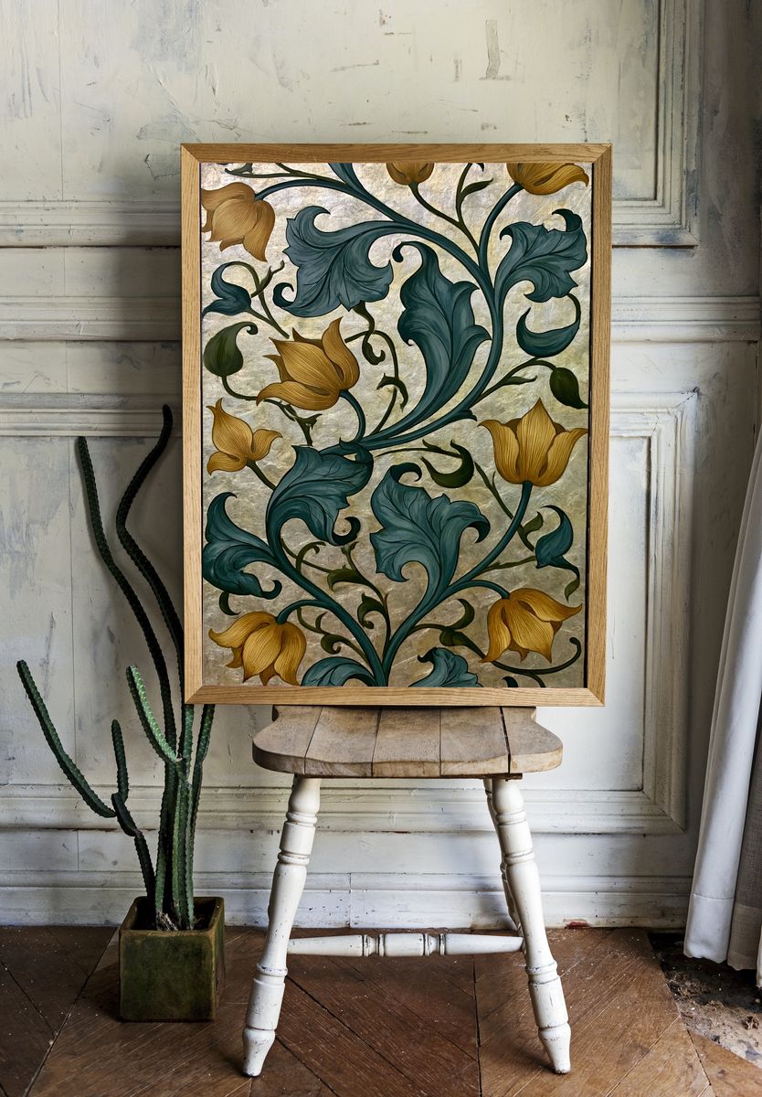 Art Nouveau Floral Vine Poster. room preview