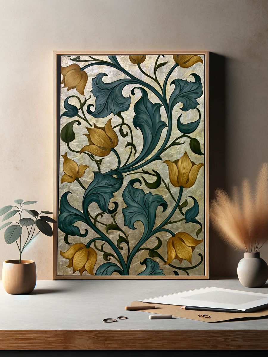 Art Nouveau Floral Vine Poster. — room view 2