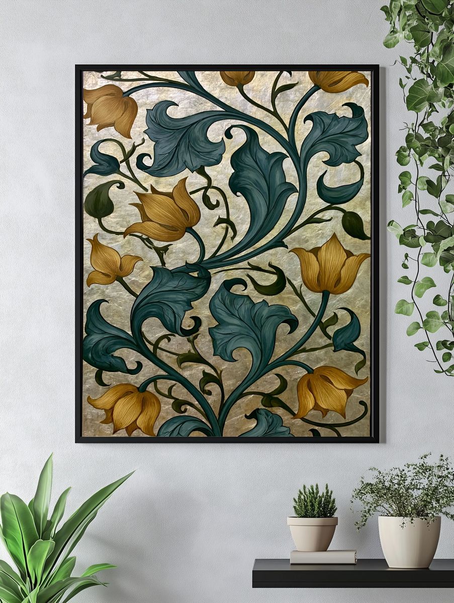 Art Nouveau Floral Vine Poster. — room view 4