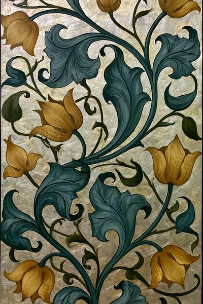 Art Nouveau Floral Vine Poster.