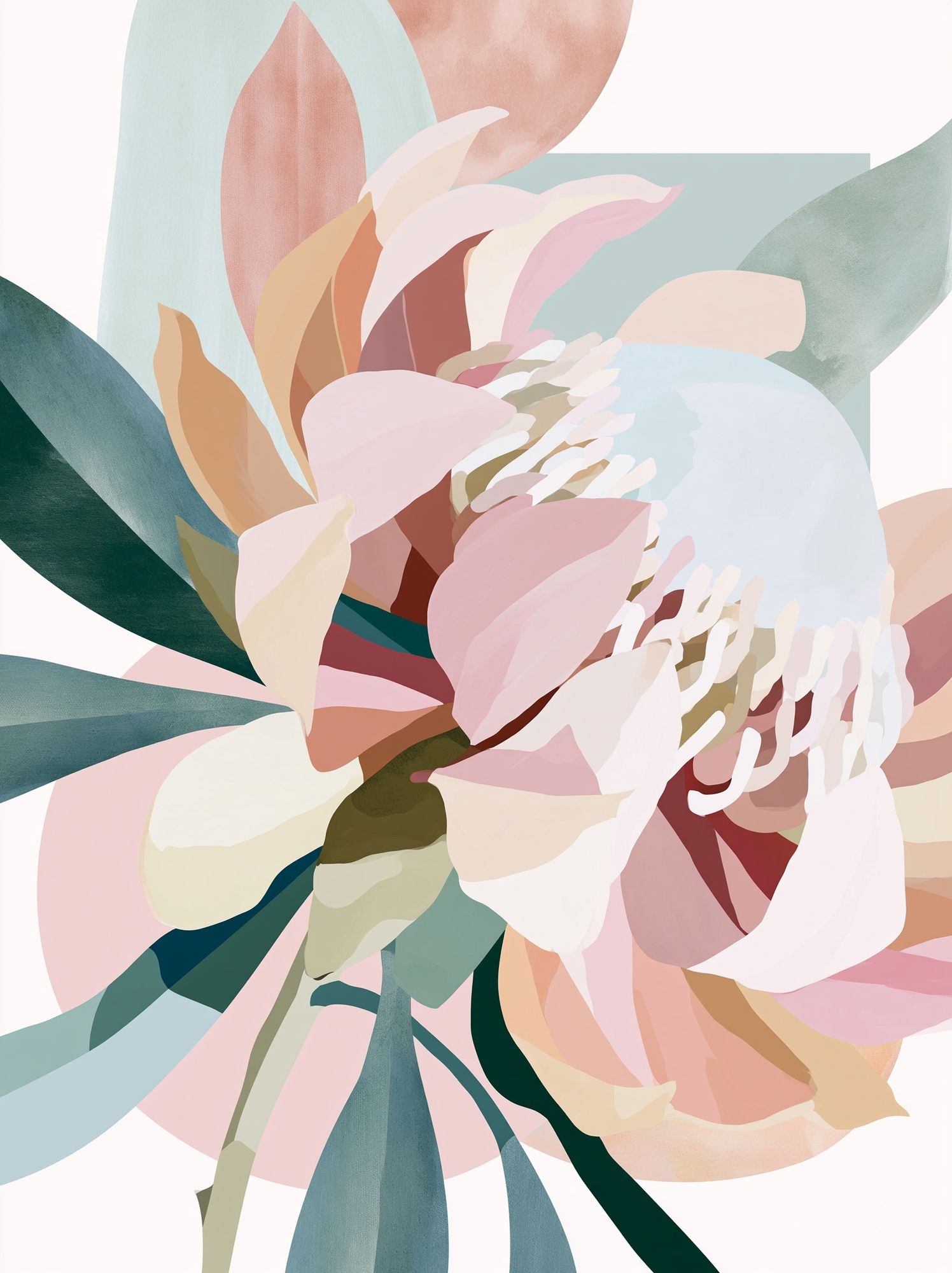Pastel Floral Abstract Poster. poster — botanical art