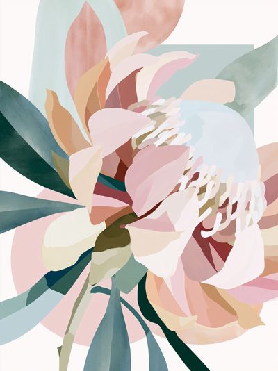 Pastel Floral Abstract Poster. poster