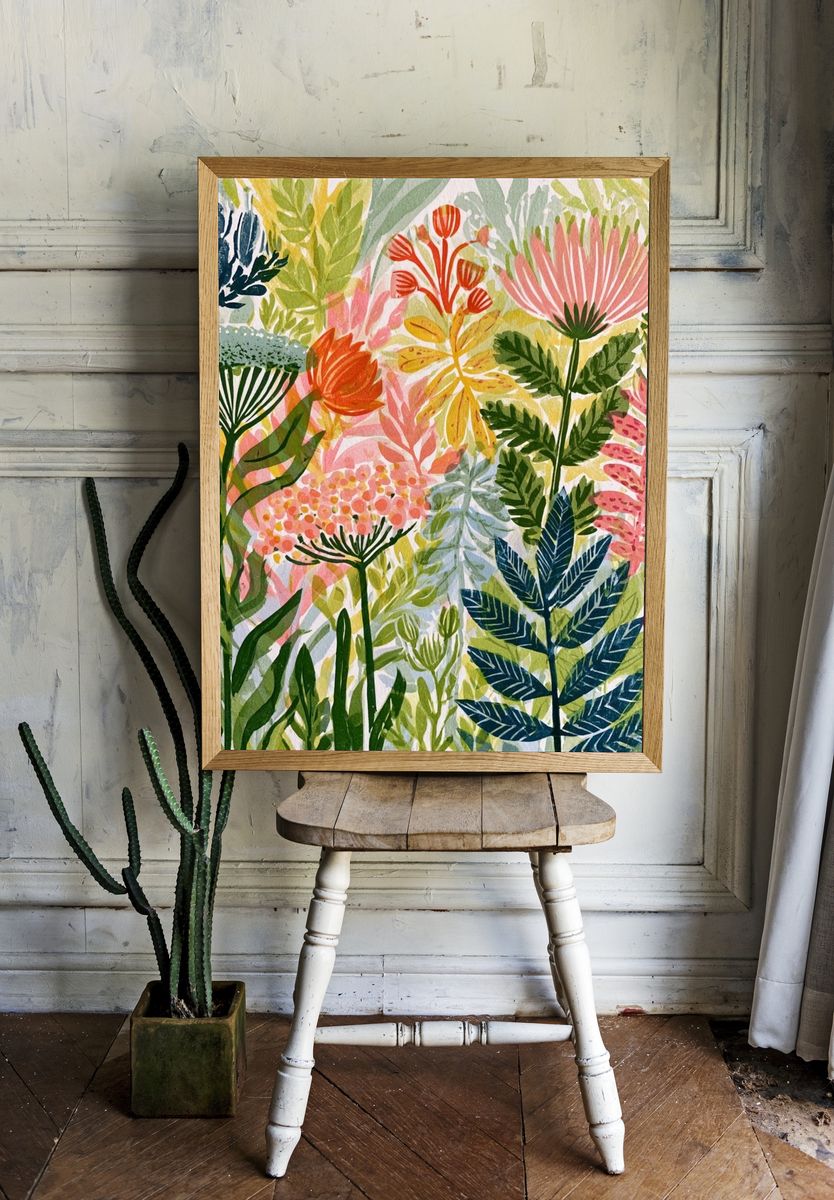 Tropical Botanical Garden Print. room preview