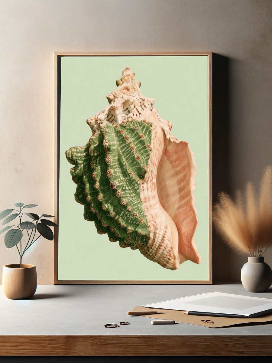 Seashell Botanical Print. — room view 2