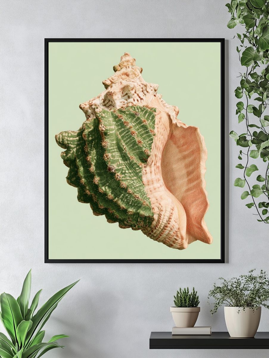 Seashell Botanical Print. — room view 4