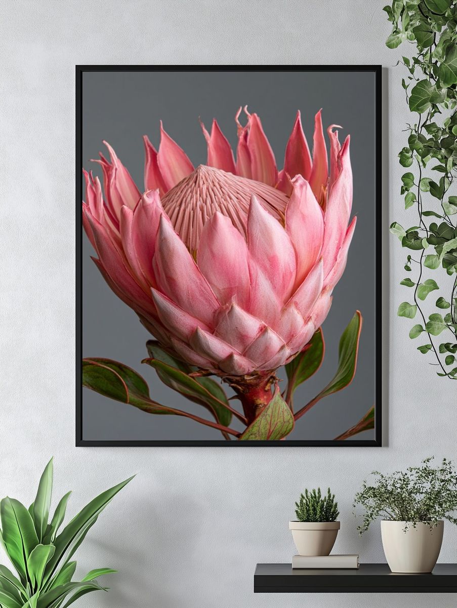 Pink Protea Botanical Print. — room view 4