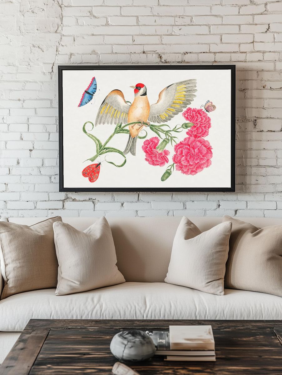 18th century illustration brown bird. — room view 1