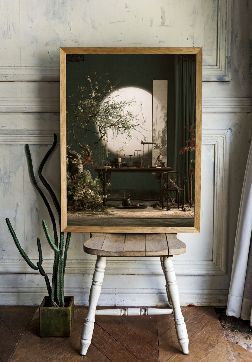 Zen Botanical Interior Print. room preview