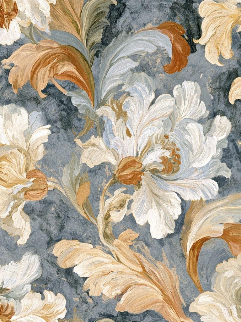 Floral Baroque Pattern Print. poster detail
