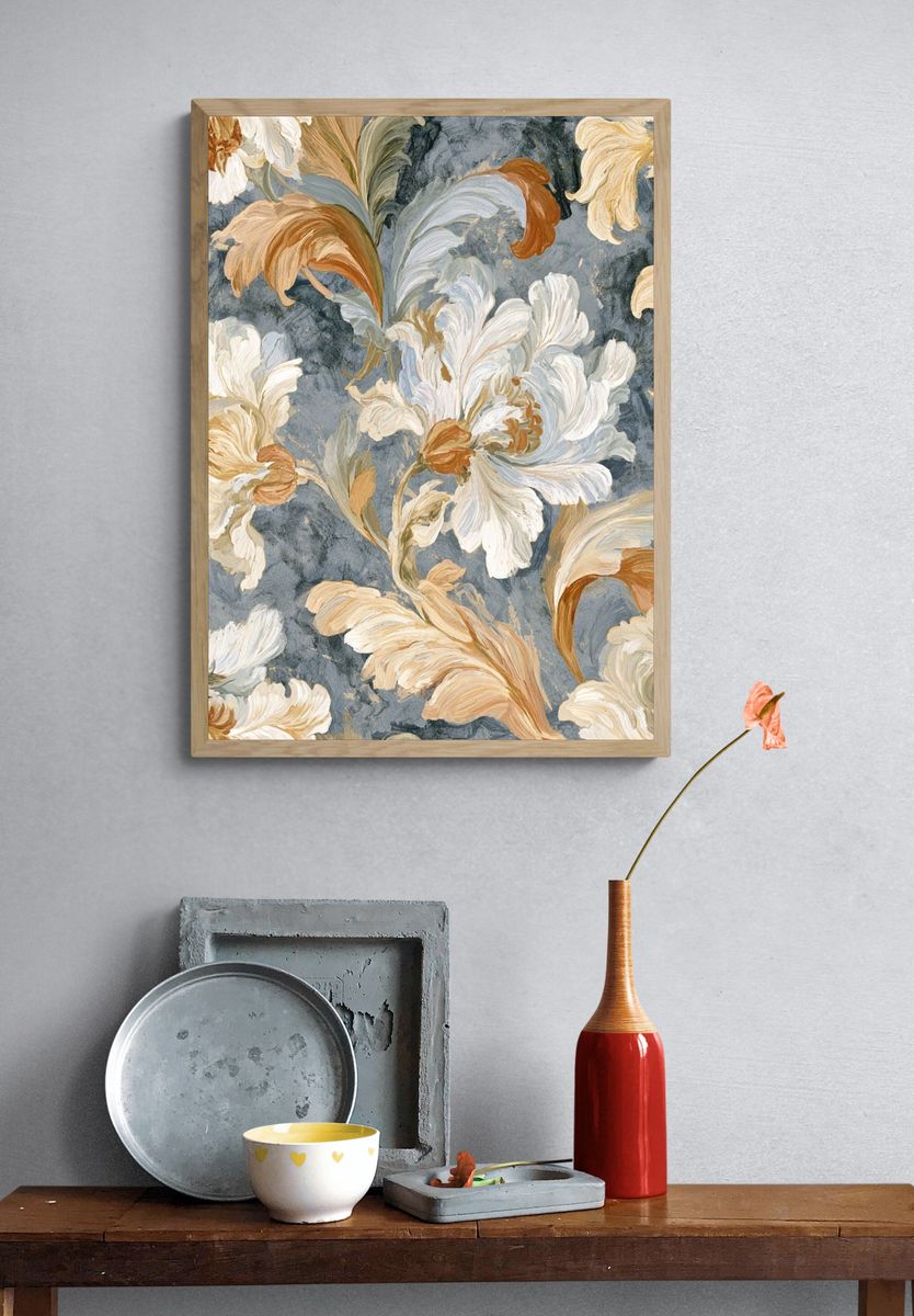 Floral Baroque Pattern Print. — room view 3