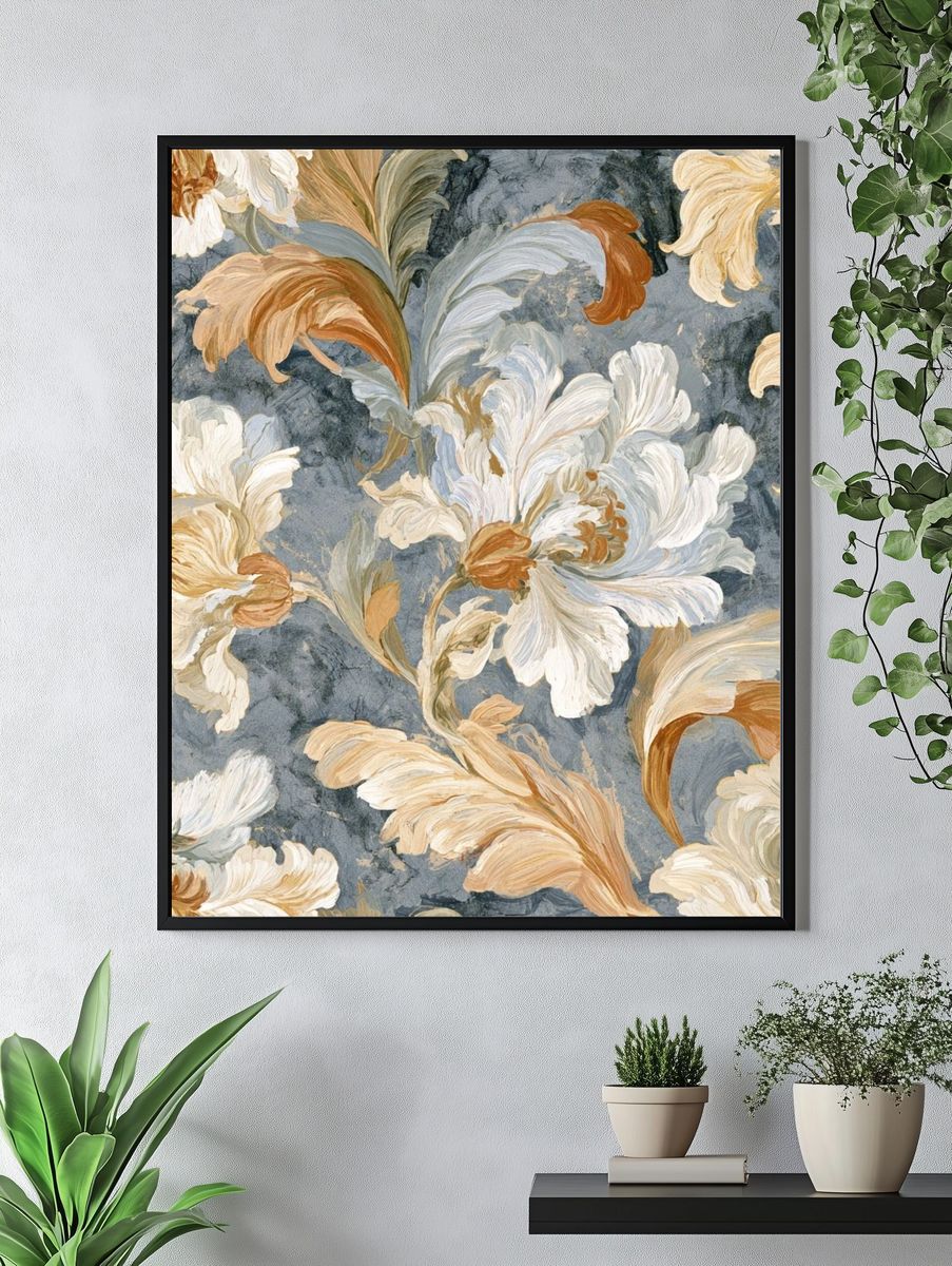 Floral Baroque Pattern Print. — room view 4