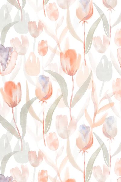 Flower mobile wallpaper, floral beige.