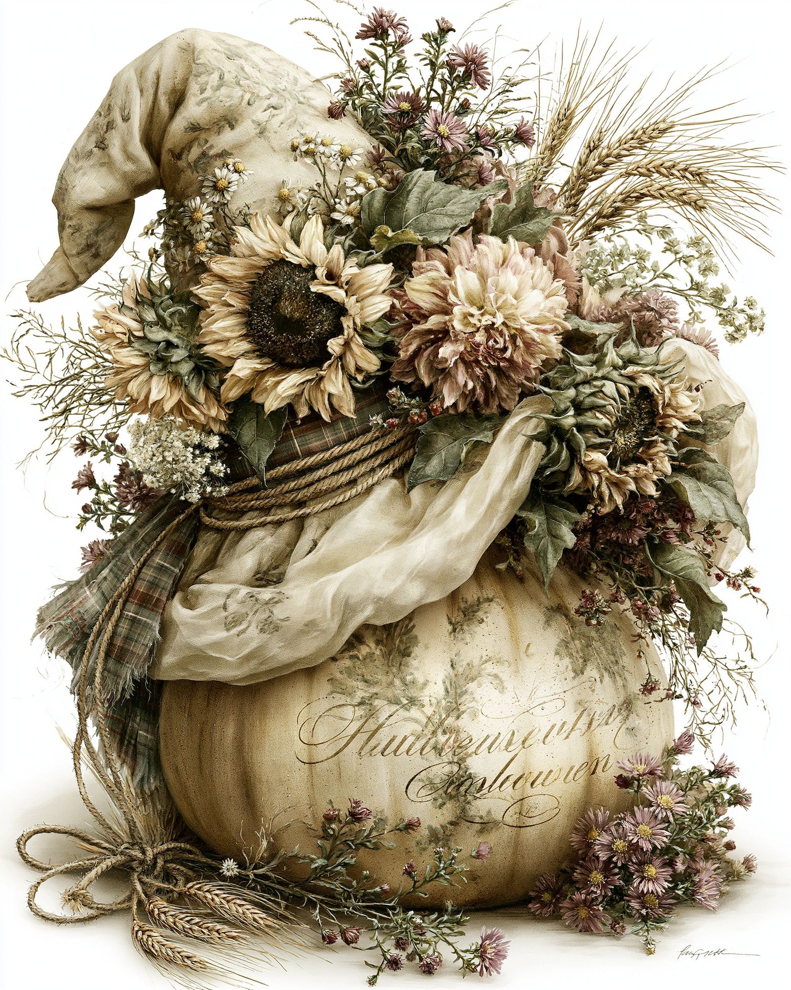 Autumn Harvest Still Life Print. poster — botanical art
