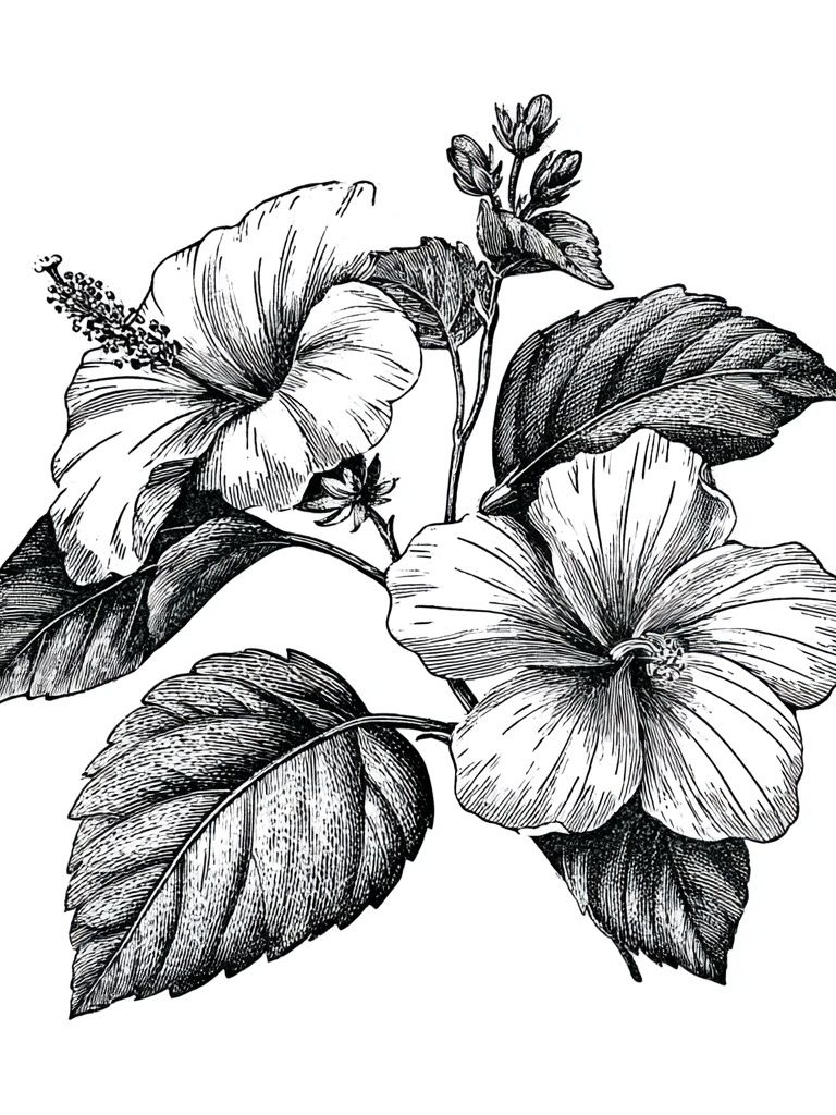 Hibiscus Botanical Print. poster detail