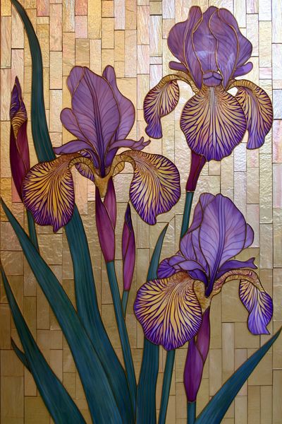 Purple Iris Mosaic Poster.