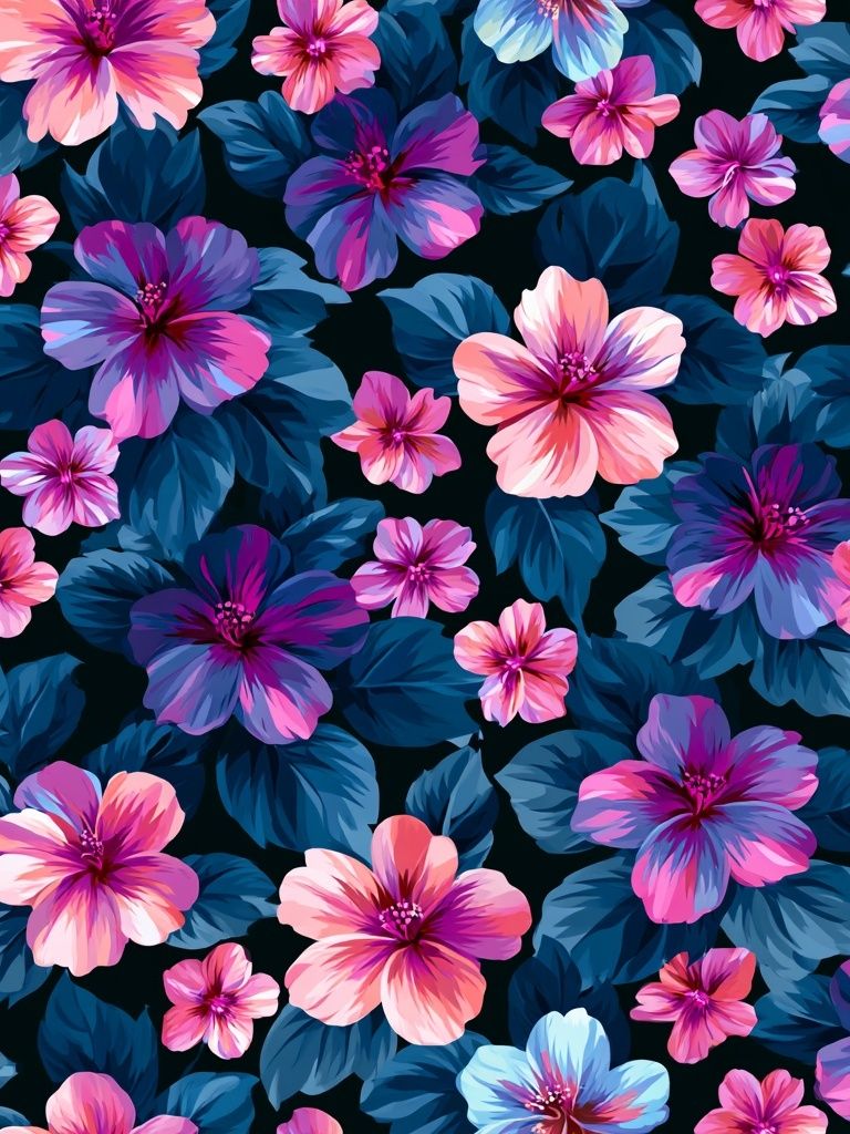 Tropical Floral Pattern Print. poster detail